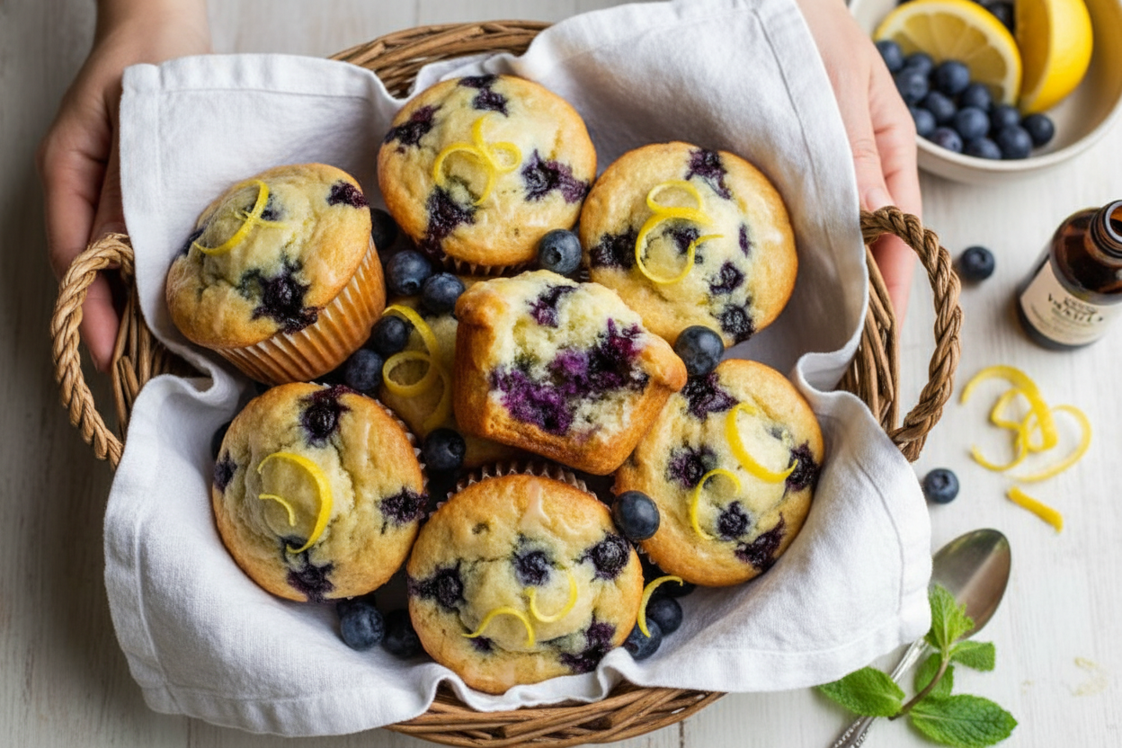 Lemon Blueberry Muffins Recipe Easy Homemade