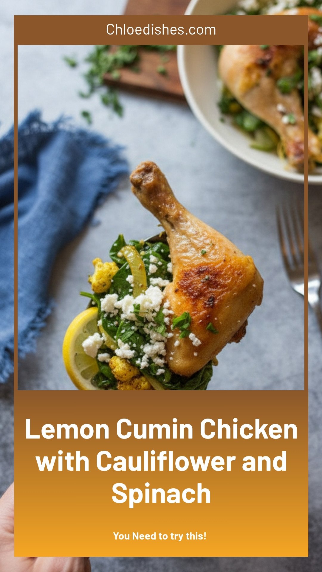 Sheet-Pan Lemon & Cumin Roasted Chicken with Cauliflower and Spinach | Caroline Chambers