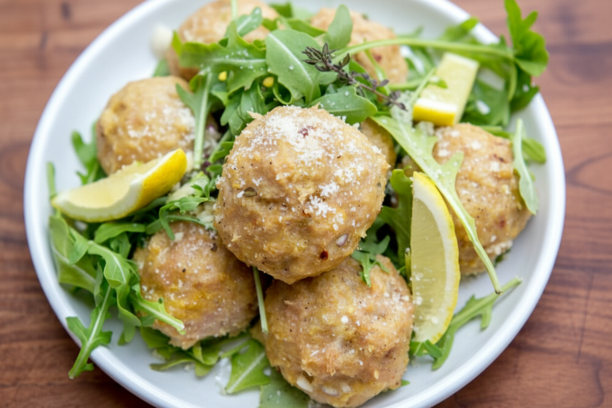 Lemon Parmesan Chicken Meatballs Recipe