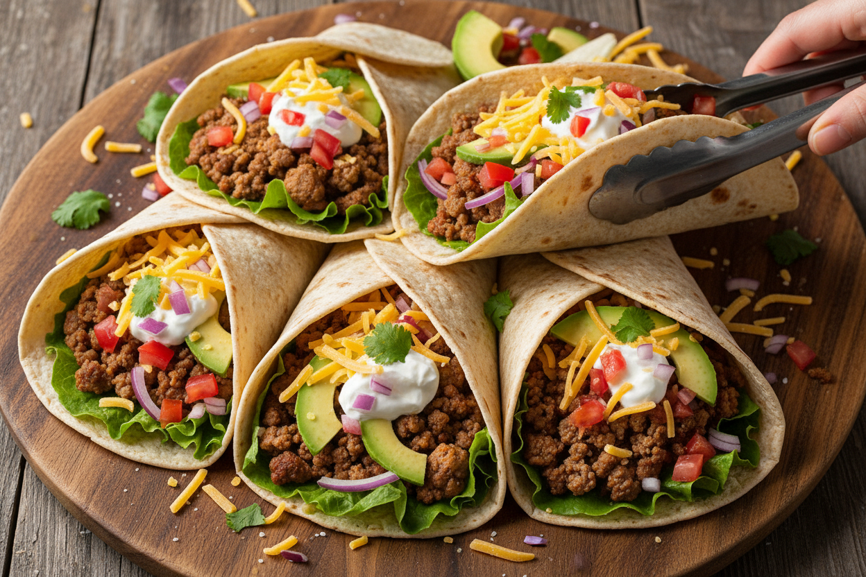 Loaded Beef and Cheese Taco Wraps Recipe