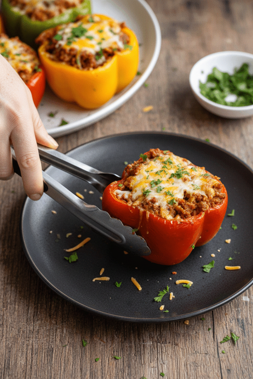 Stuffed Bell Peppers with Beef (No Rice) Recipe