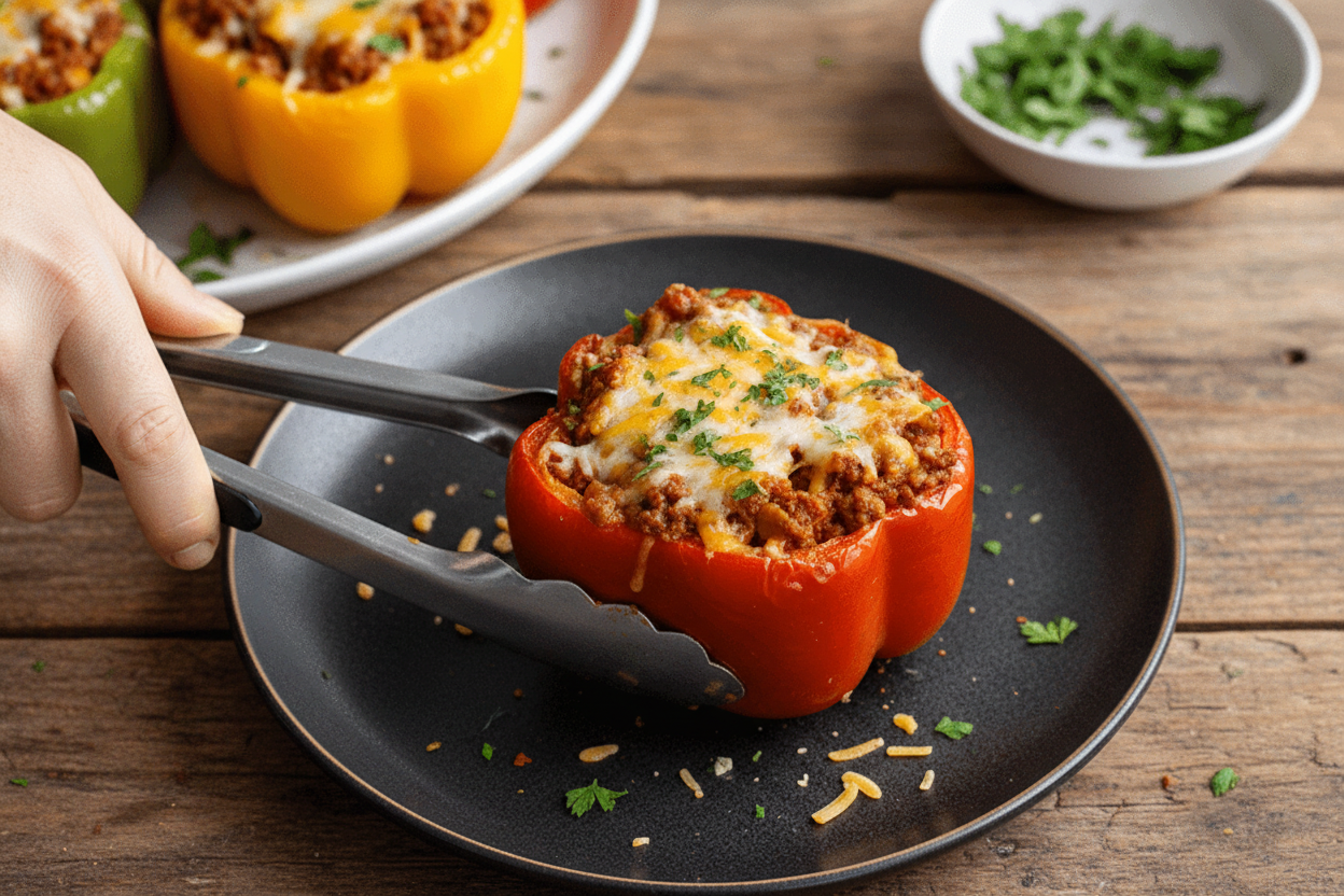 Low Carb Stuffed Bell Peppers with Beef