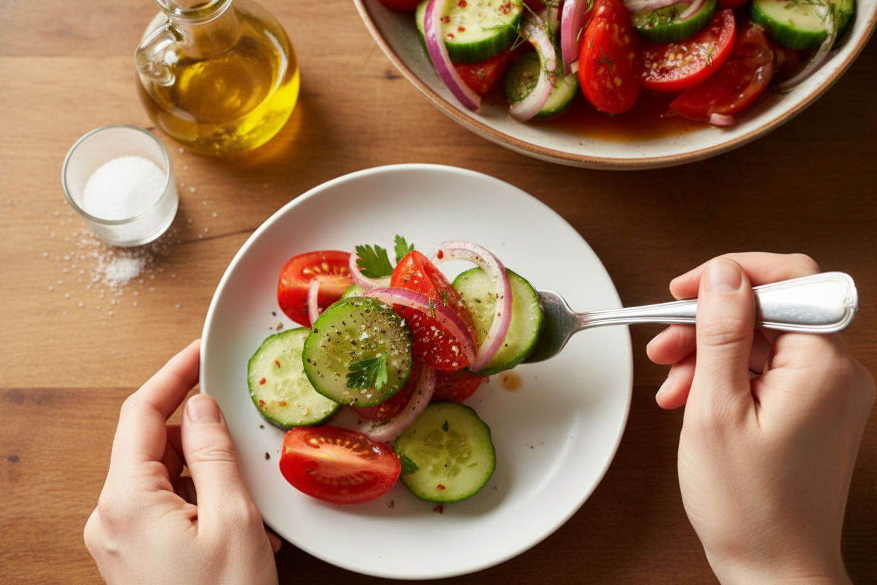 Marinated Cucumbers Onions and Tomatoes Recipe