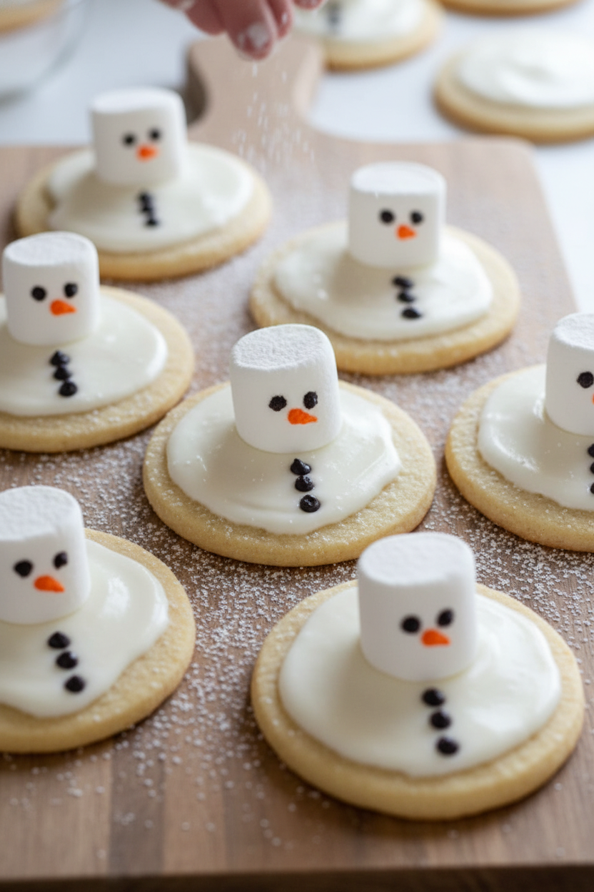 Melted Snowman Sugar Cookies