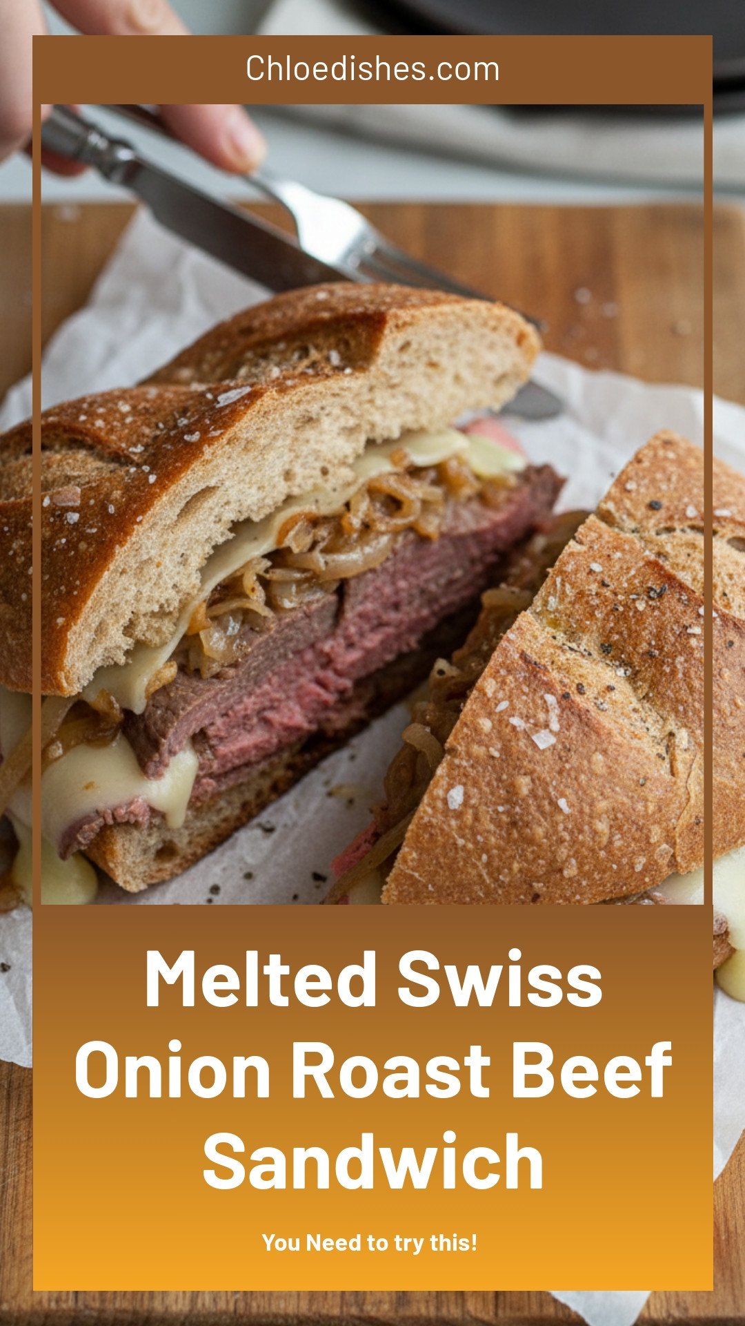 Roast Beef Sandwich with Melted Swiss & Onions