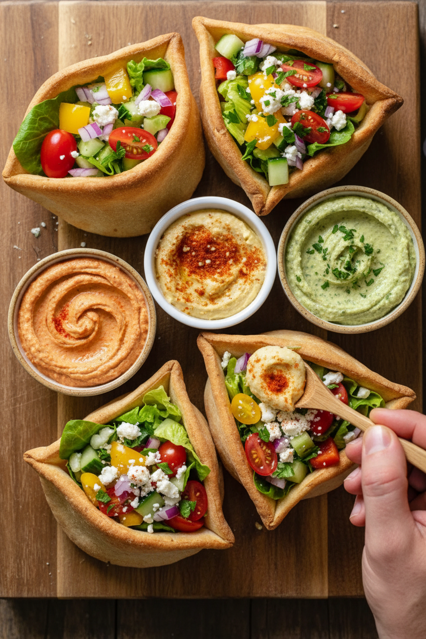 Mini Pita Pockets Hummus