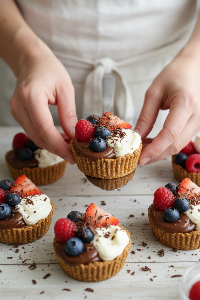 Mixed Berry Tartlet with Dark Chocolate and Vanilla Whipped Cream