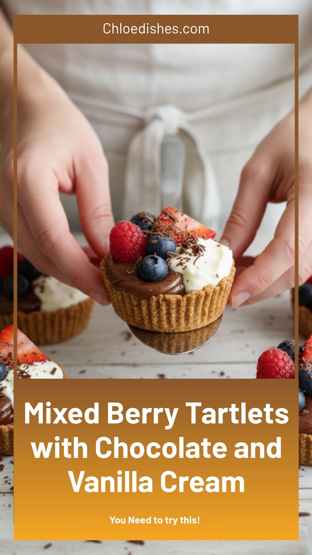 Mixed Berry Tartlet with Dark Chocolate and Vanilla Whipped Cream