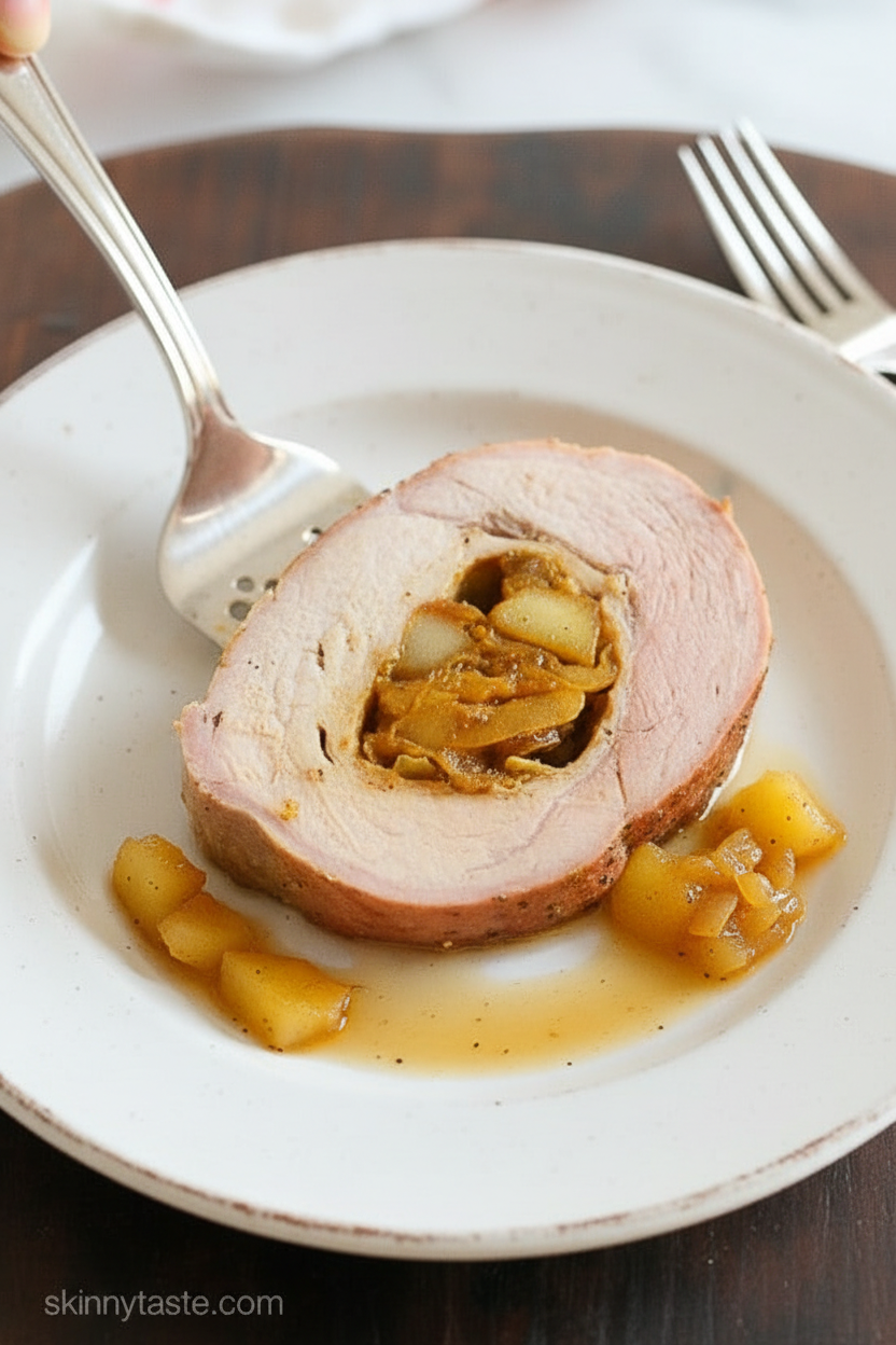 Apple-Stuffed Pork Loin with Moroccan Spices