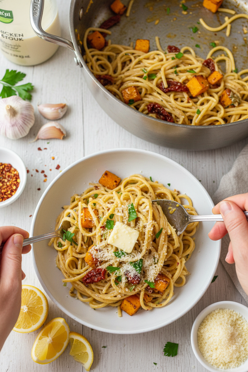 One-Pot Butternut Squash Pasta | Caroline Chambers