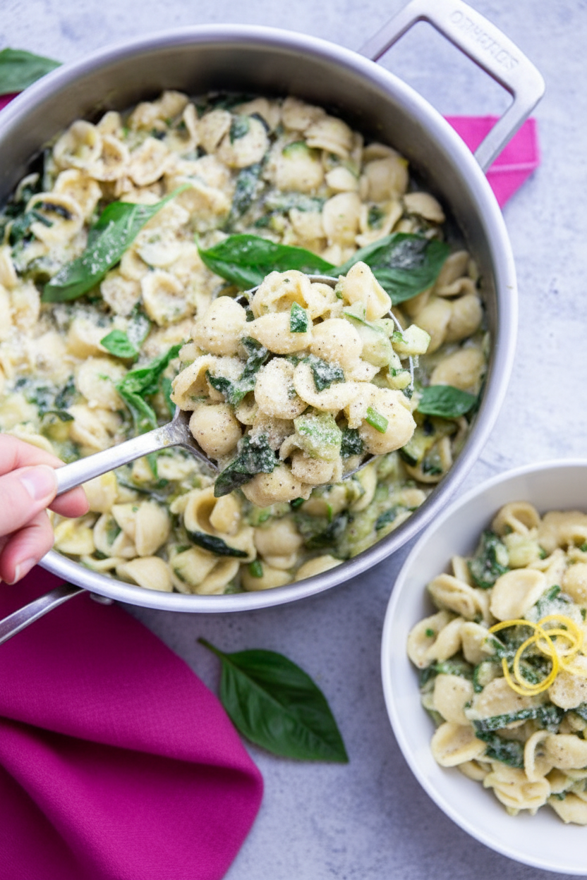 Trader Joe's Tuesday: One-Pot Cheesy Zucchini Pasta | Caroline Chambers