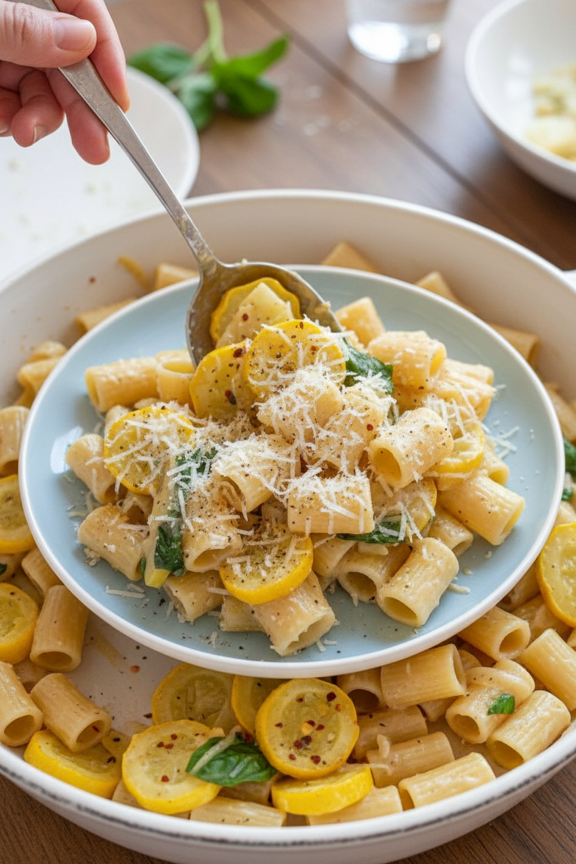 One-Pot Lemon Squash Pasta | Caroline Chambers