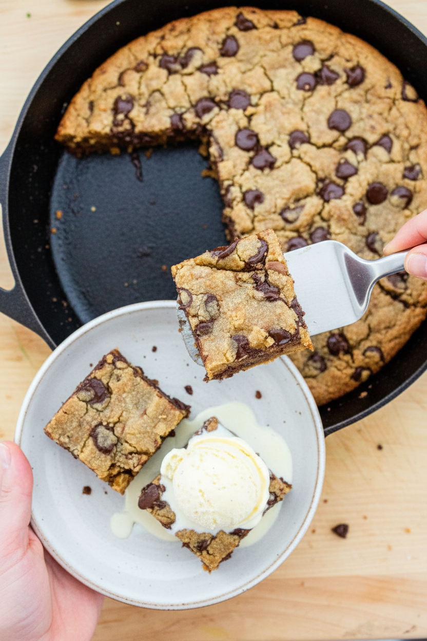 One-Skillet Brown Butter Toffee Cookie | Caroline Chambers