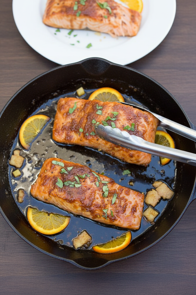 One-Skillet Honey-Garlic Salmon | Caroline Chambers
