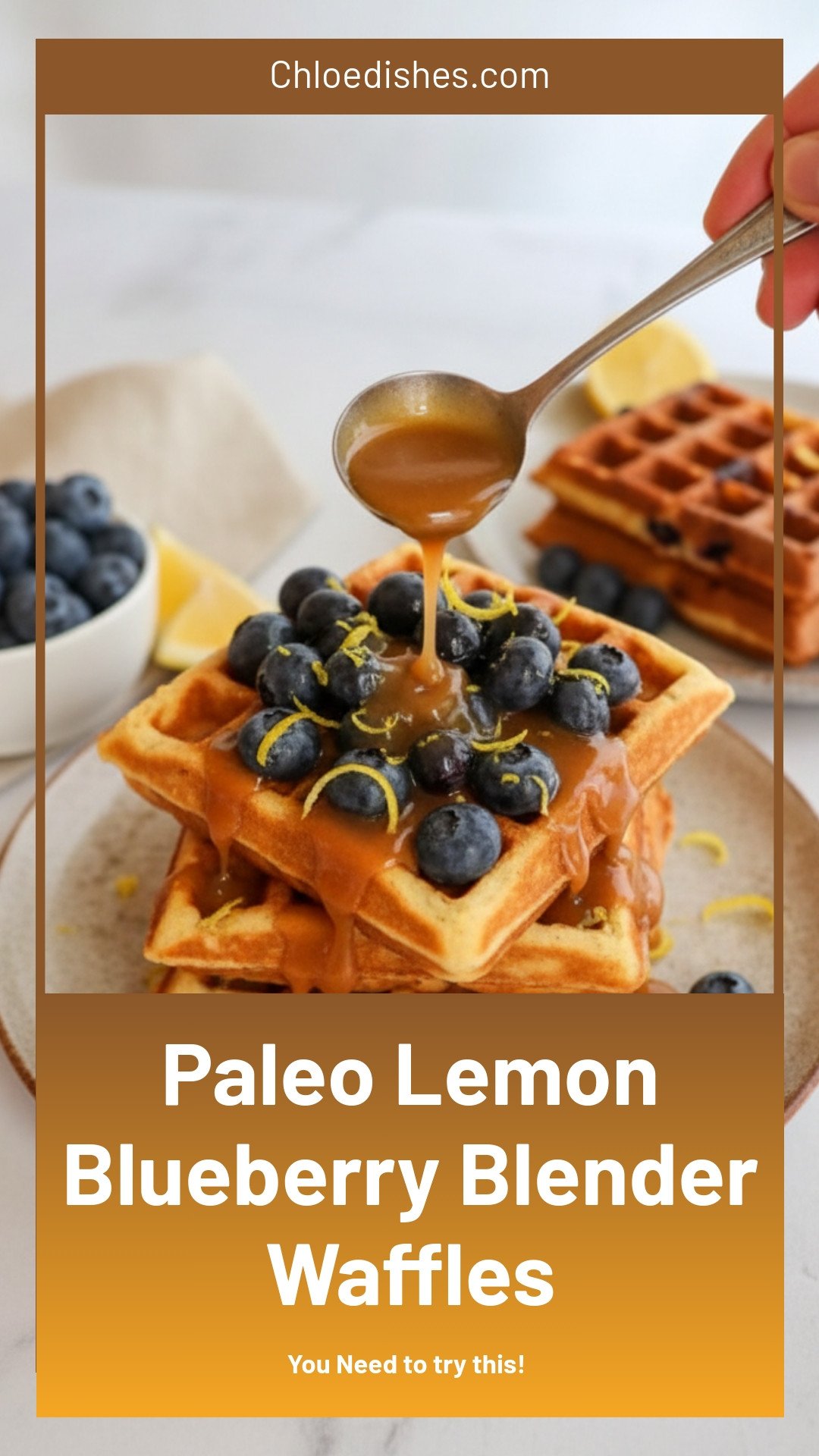 Blender Lemon Blueberry Waffles | Paleo|