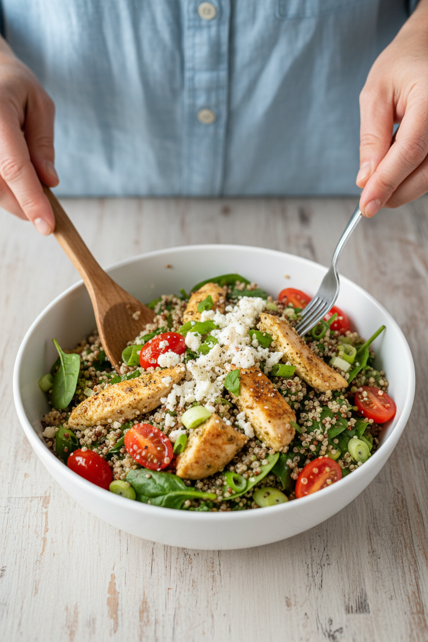 Pesto Chicken Quinoa Bowl w/ Sprouted Quinoa