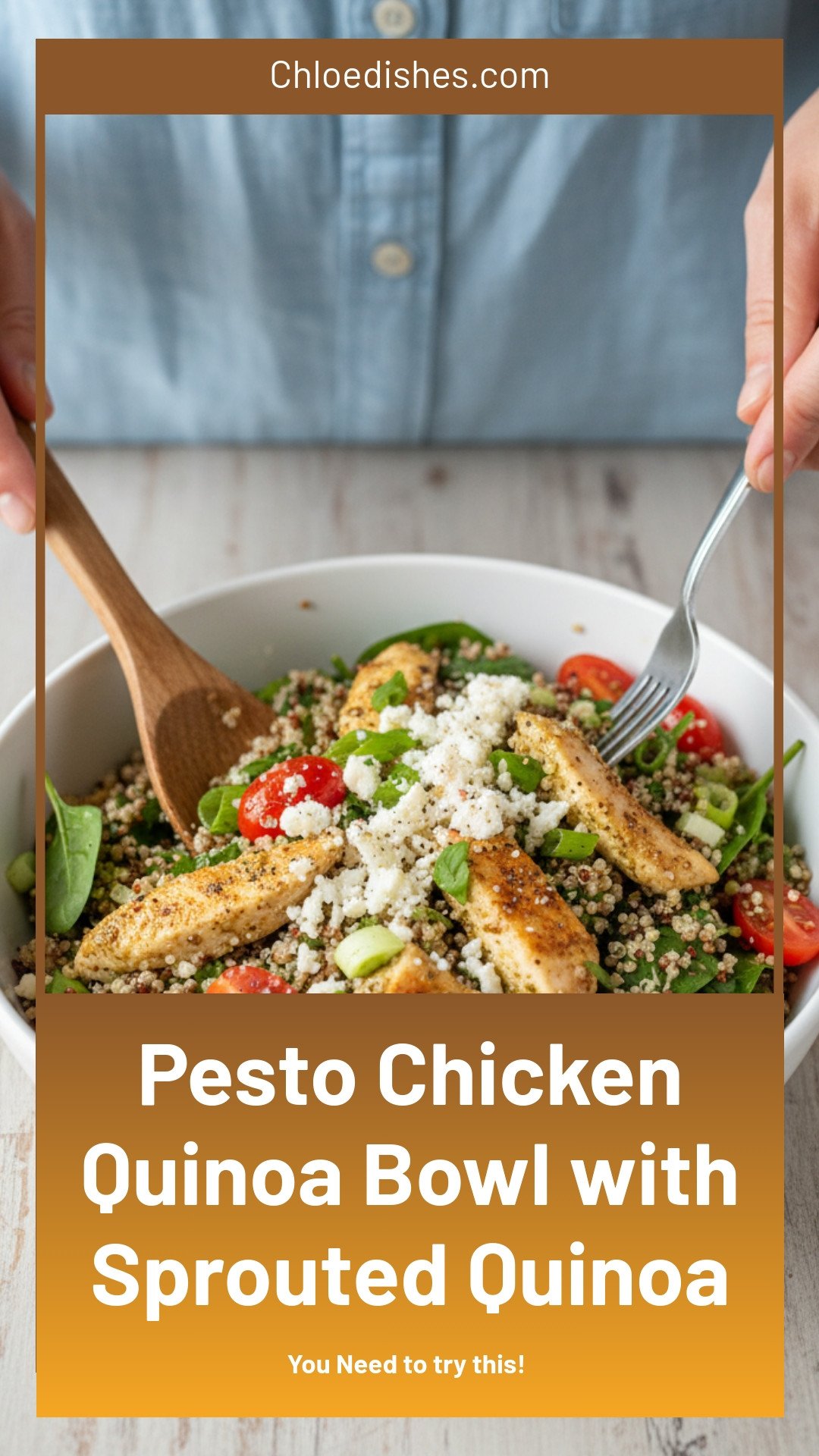 Pesto Chicken Quinoa Bowl w/ Sprouted Quinoa