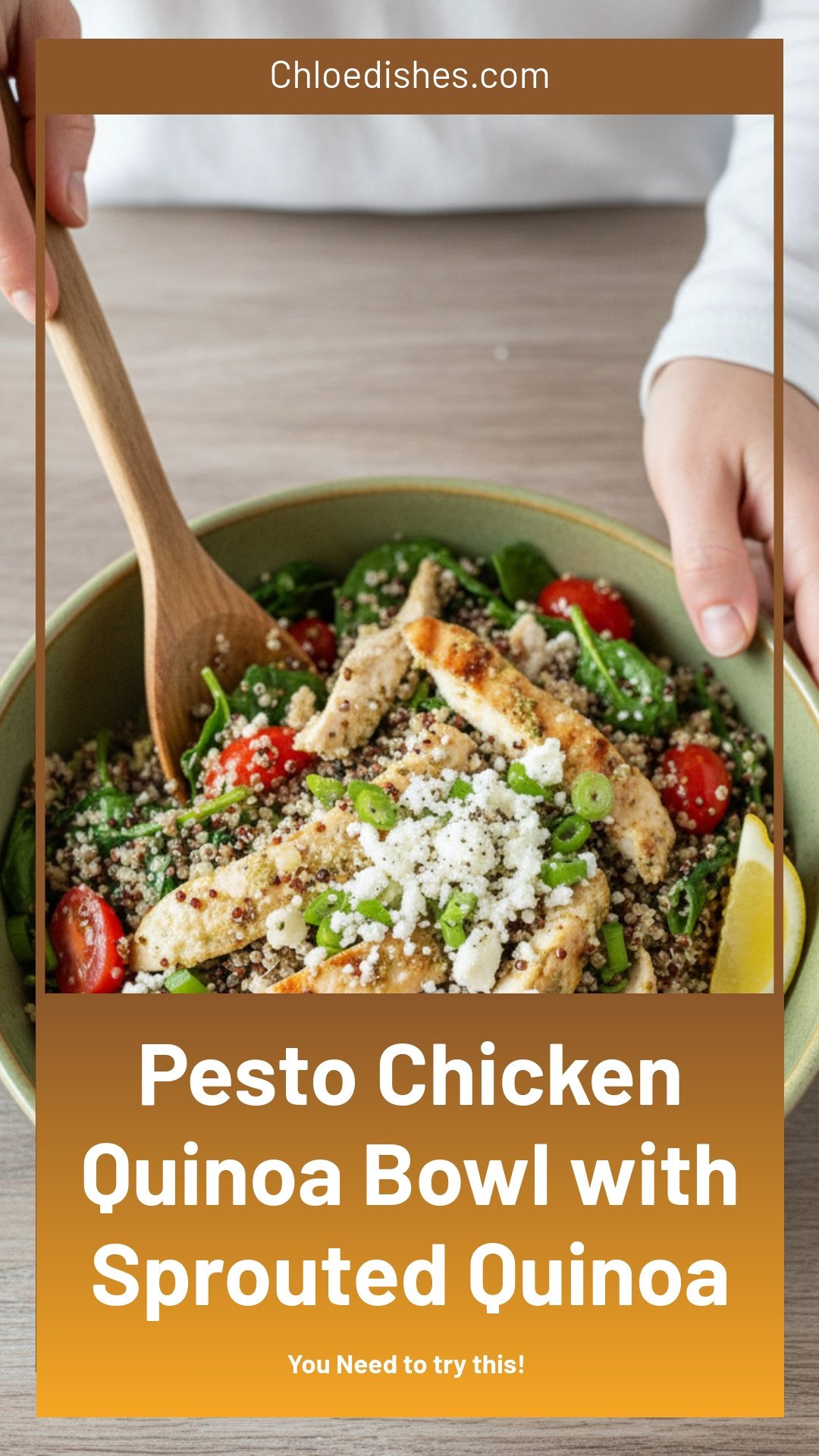Pesto Chicken Quinoa Bowl w/ Sprouted Quinoa