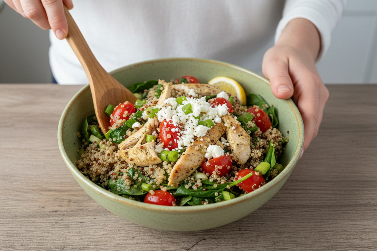 Pesto Chicken Quinoa Bowl with Sprouted Quinoa