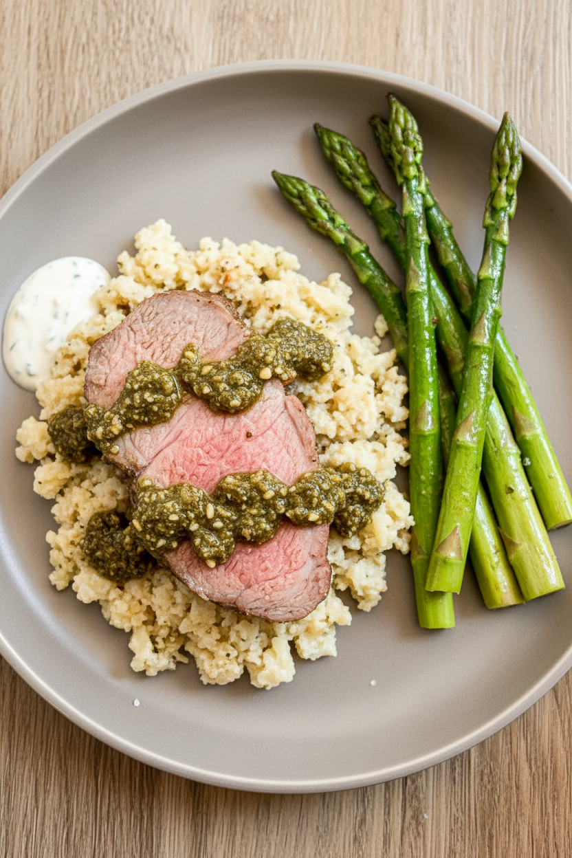Pesto Roasted Lamb | Caroline Chambers