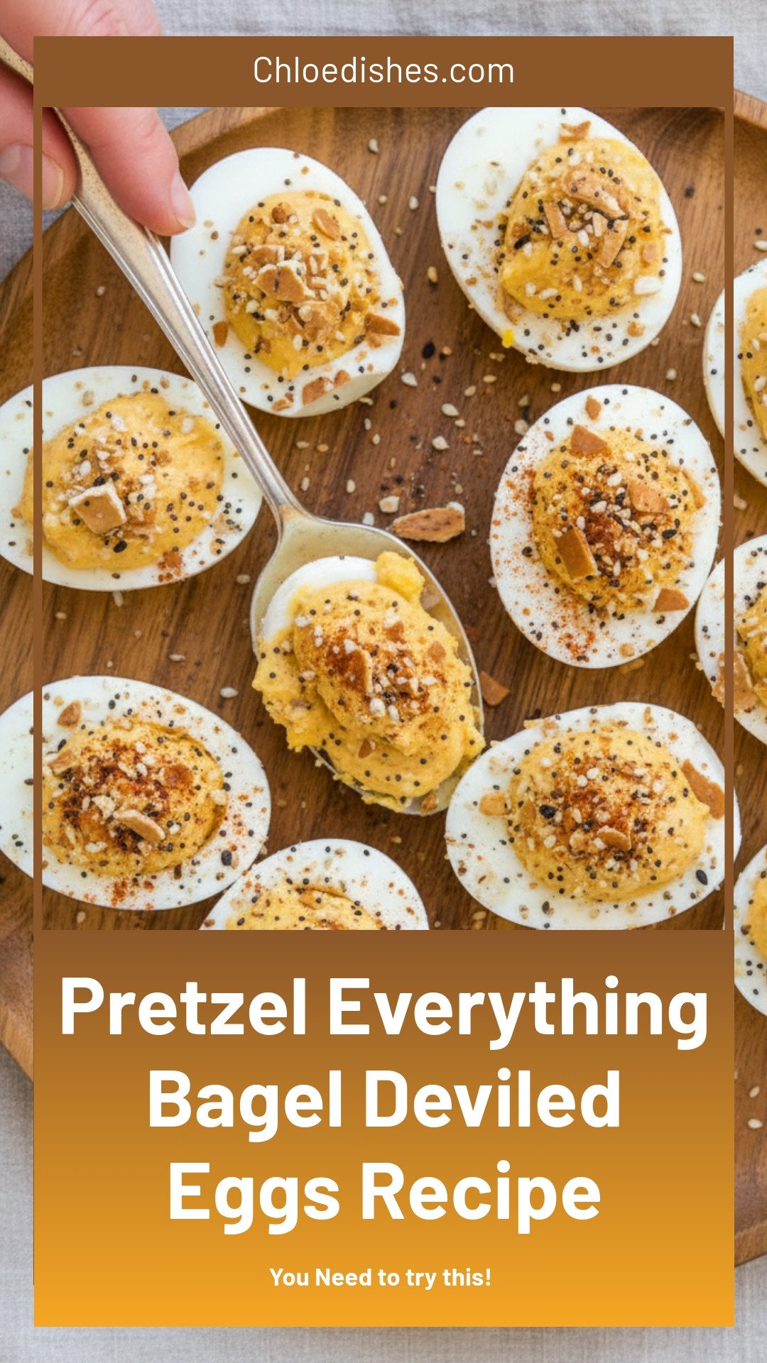Pretzel & Everything Bagel Deviled Eggs | Caroline Chambers