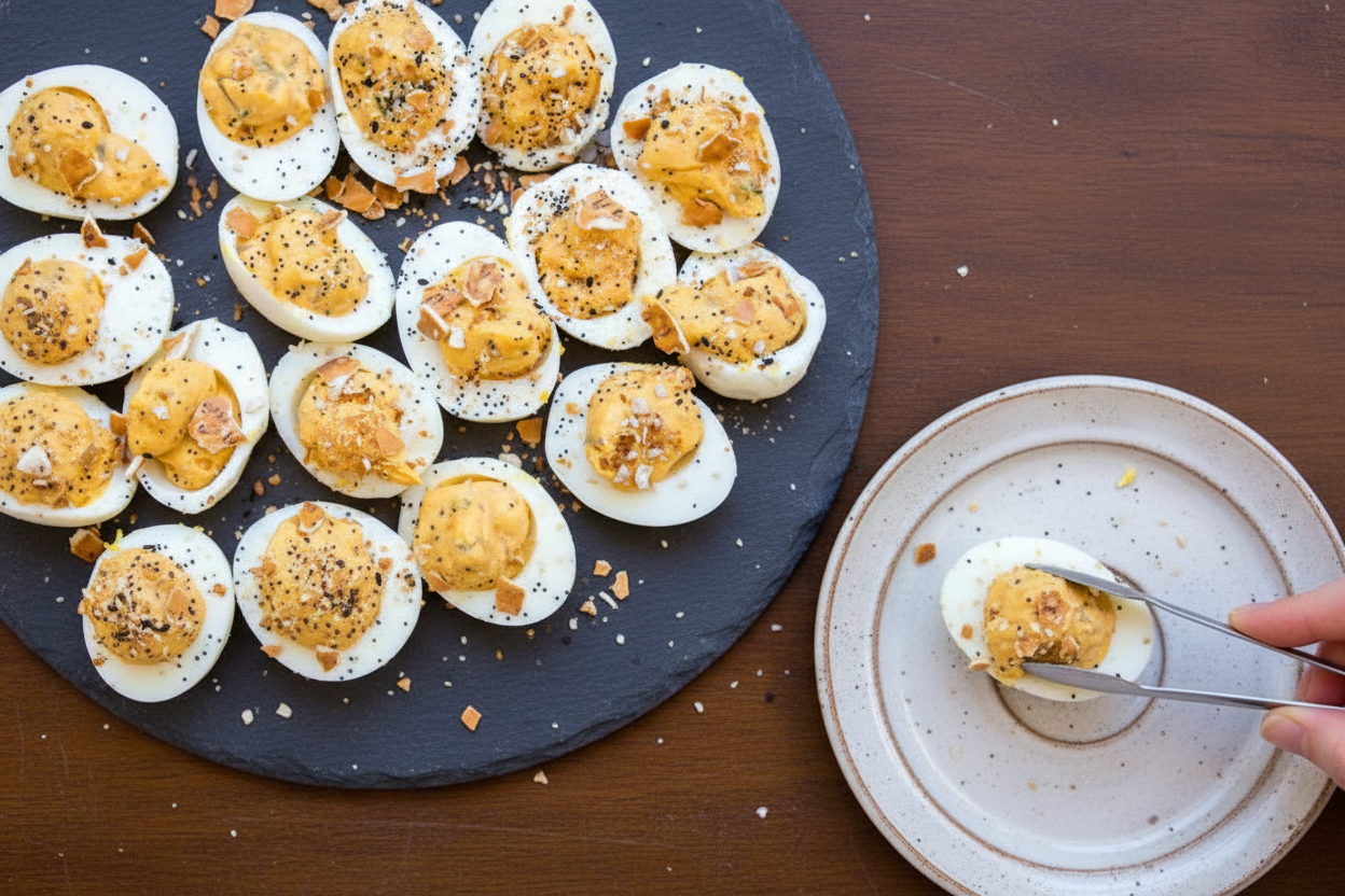 Pretzel Everything Bagel Deviled Eggs Recipe