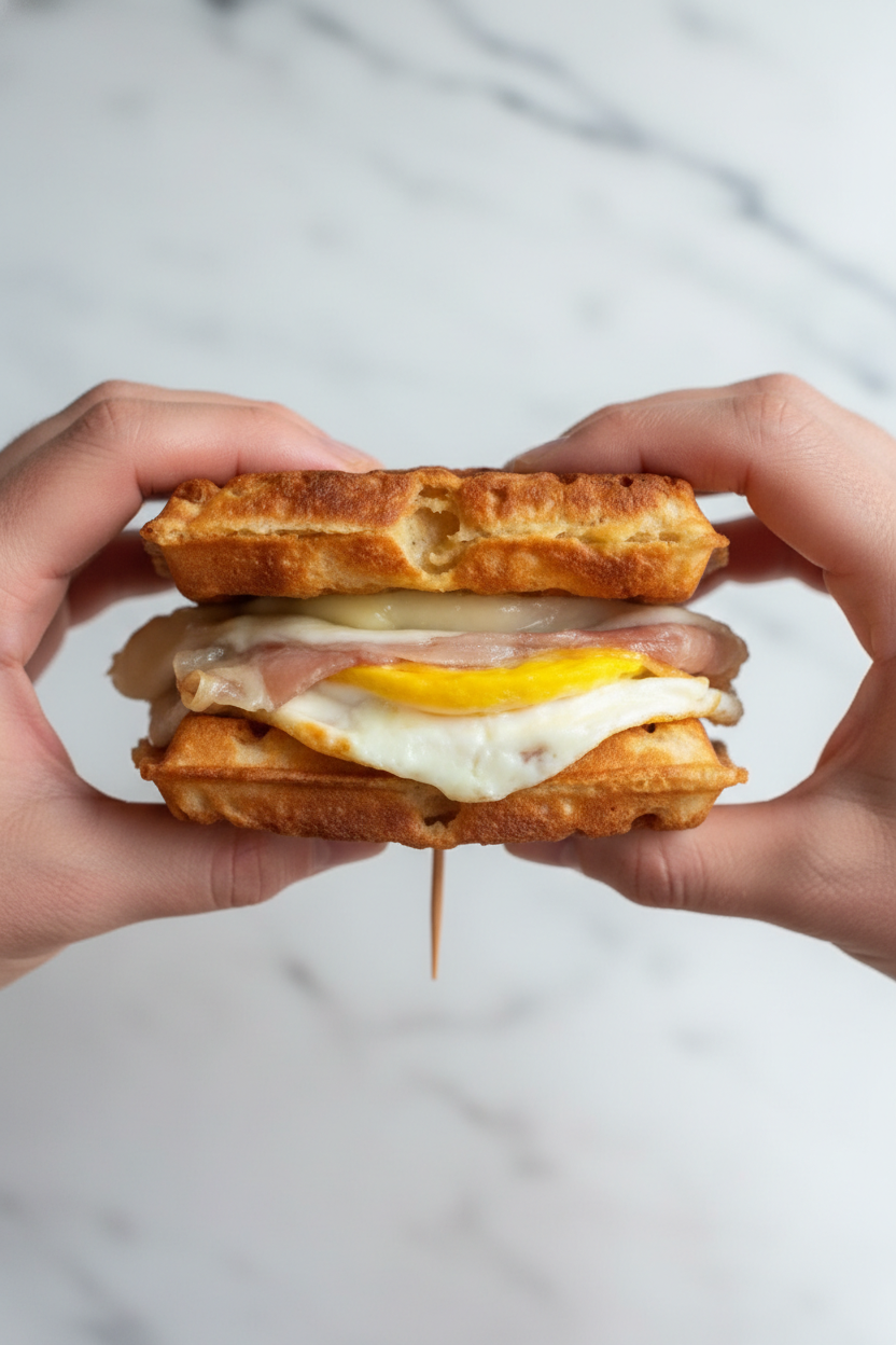 Prosciutto Waffle Air Fryer Sandwich