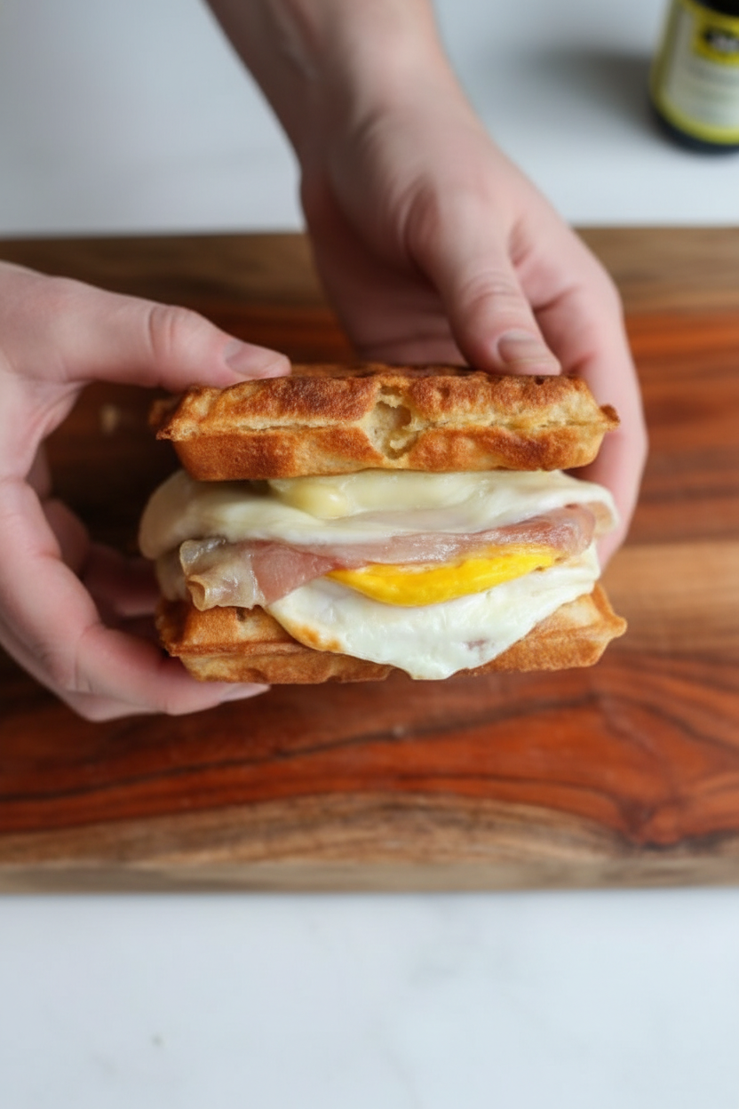 Prosciutto Waffle Air Fryer Sandwich
