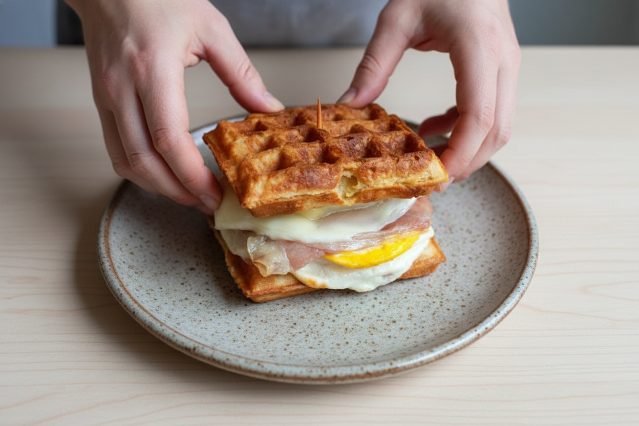 Prosciutto Waffle Air Fryer Sandwich Recipe