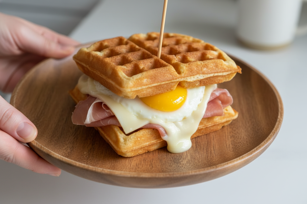 Prosciutto Waffle Air Fryer Sandwich: Prosciutto Waffle Air Fryer Sandwich Recipe
