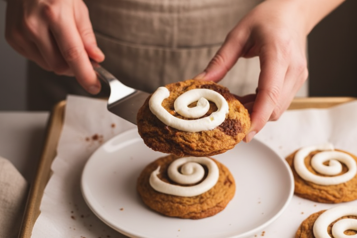 Pumpkin Cinnamon Roll Cheesecake Cookie Recipe