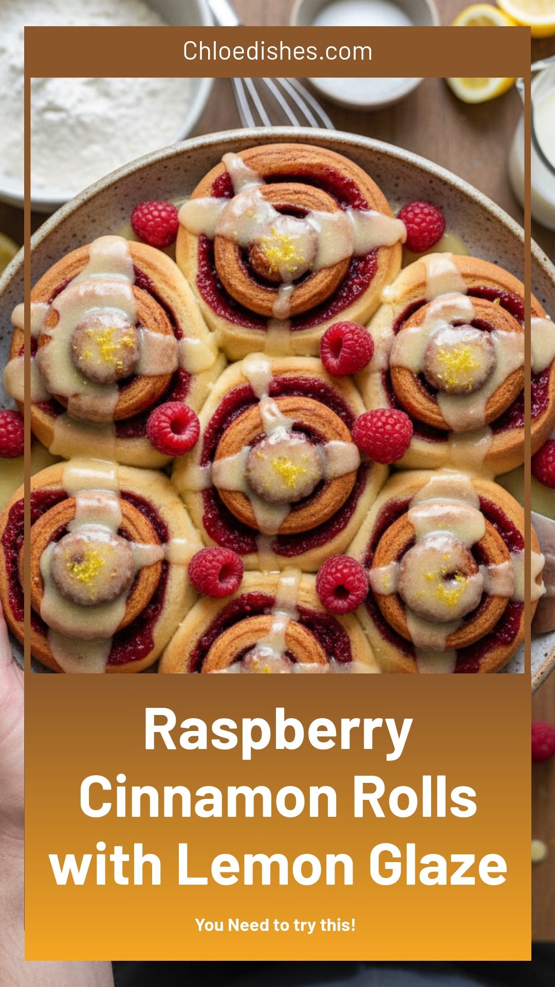Raspberry Cinnamon Rolls with Lemon Glaze Recipe