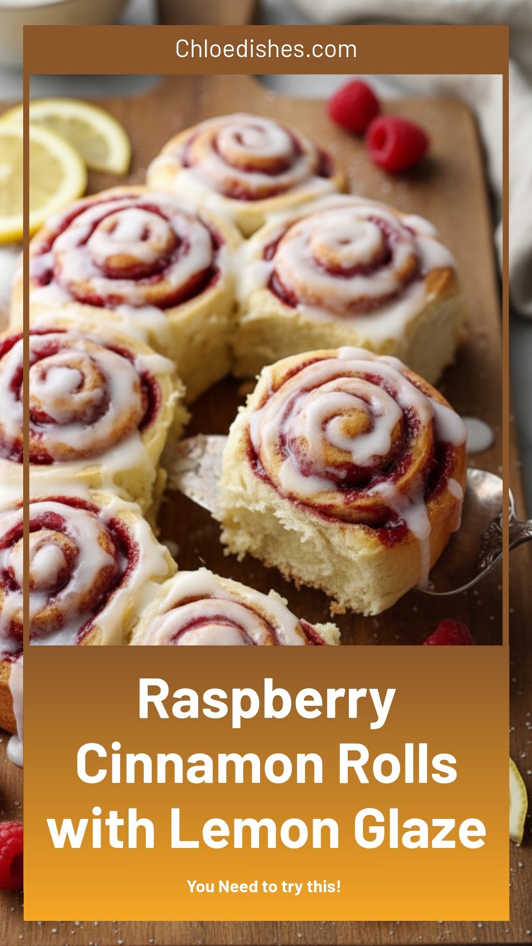 Raspberry Cinnamon Rolls with Lemon Glaze Recipe