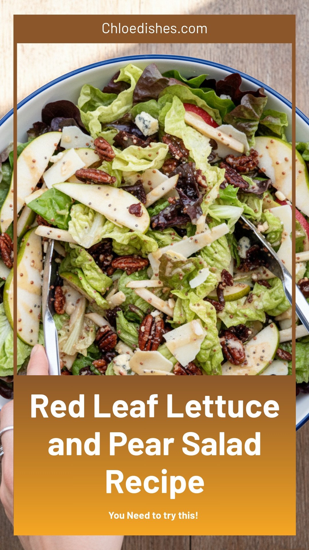 Red Leaf Lettuce & Pear Salad Recipe | Caroline Chambers