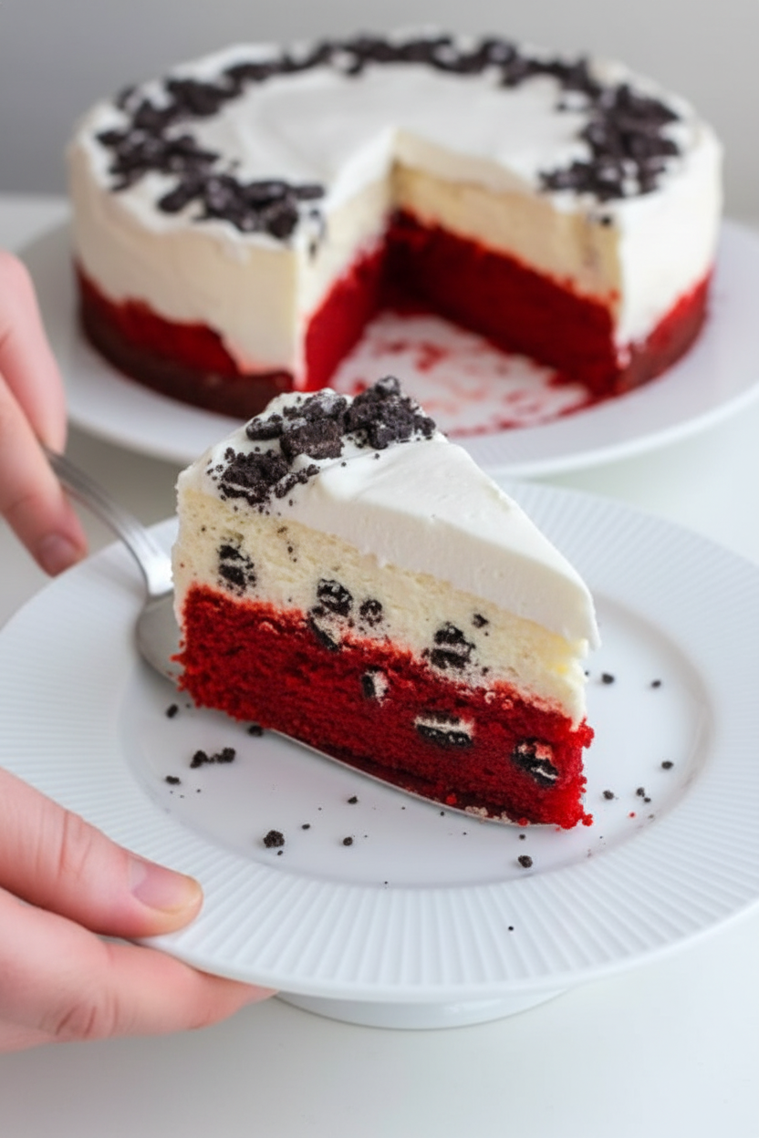Red Velvet Oreo Cheesecake