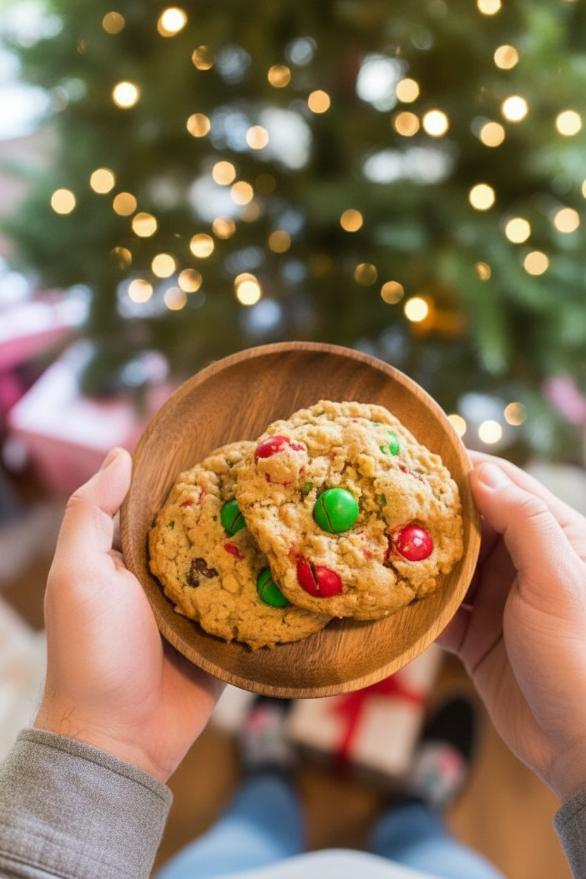 Rice Krispie and Peanut Butter M&M Cookies | Caroline Chambers