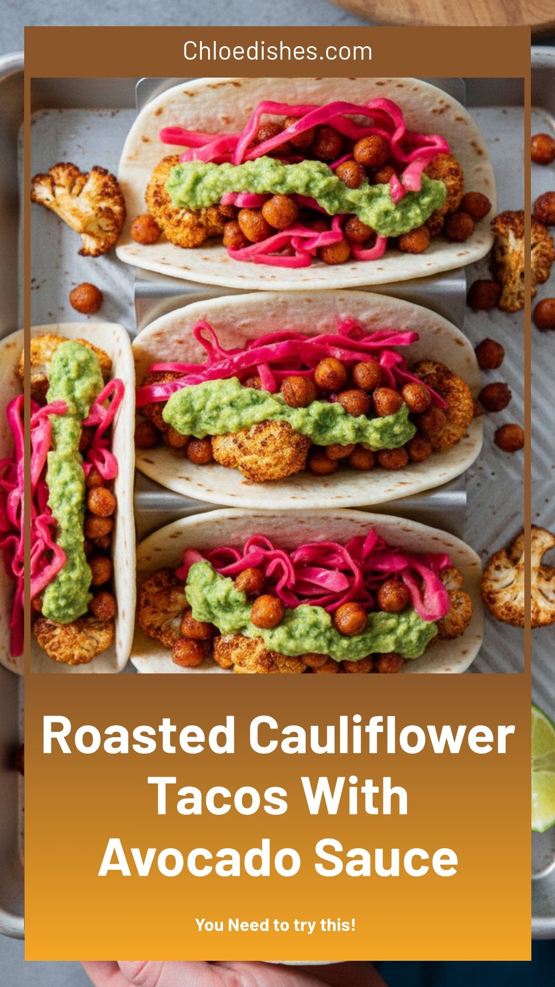 Roasted Cauliflower Tacos With Avocado Sauce