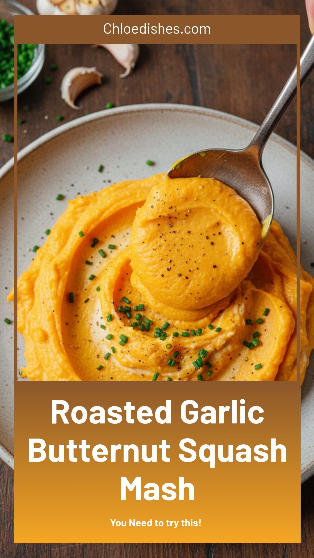 Creamy Mashed Butternut Squash With Roasted Garlic