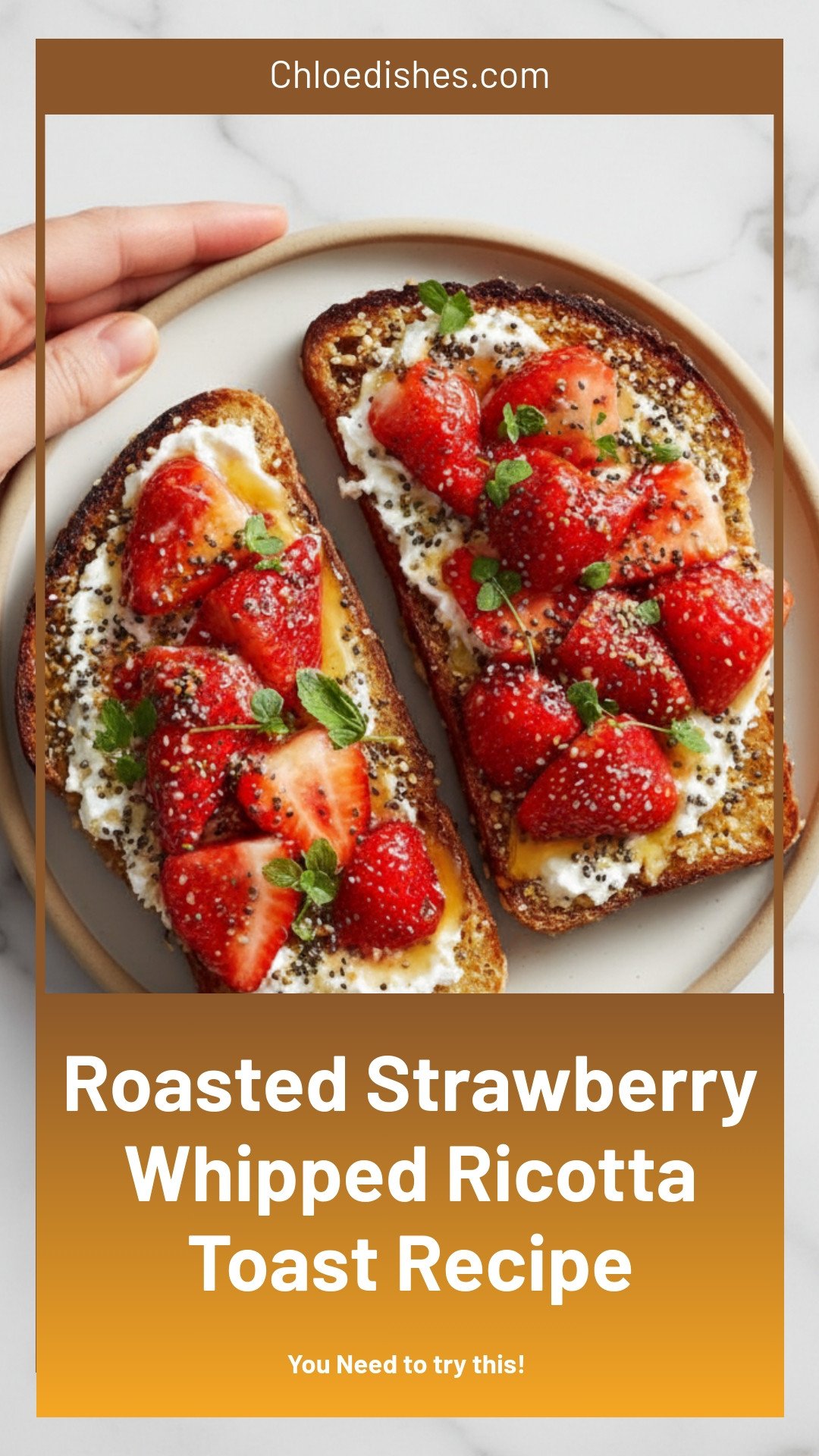 Roasted Strawberry Whipped Ricotta Toast Recipe
