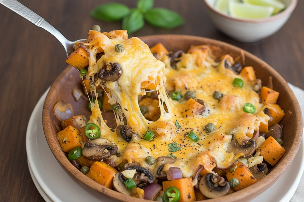 Savory Sweet Potato Hash With Mushrooms