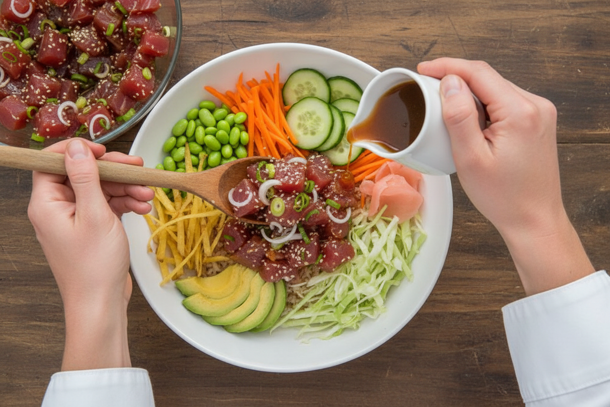 Sesame Soy Tuna Poke Bowl Recipe