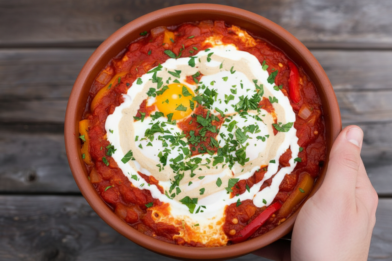 Shakshuka with Tahini Yogurt | Caroline Chambers: Shakshuka with Tahini Yogurt Recipe Caroline Chambers