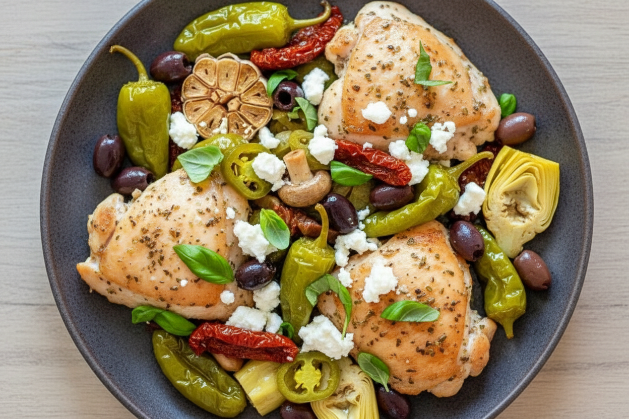 Sheet Pan Antipasto Chicken Dinner Recipe