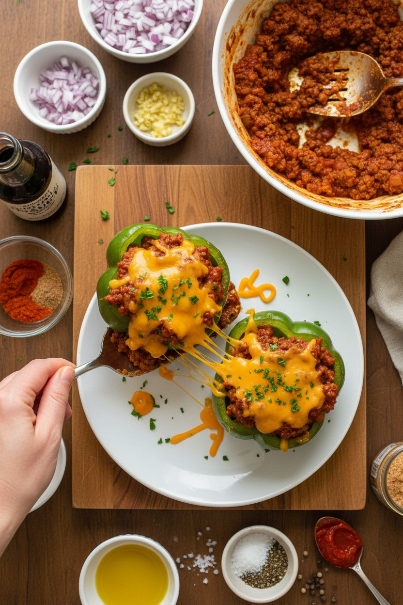 Sloppy Joe Stuffed Peppers