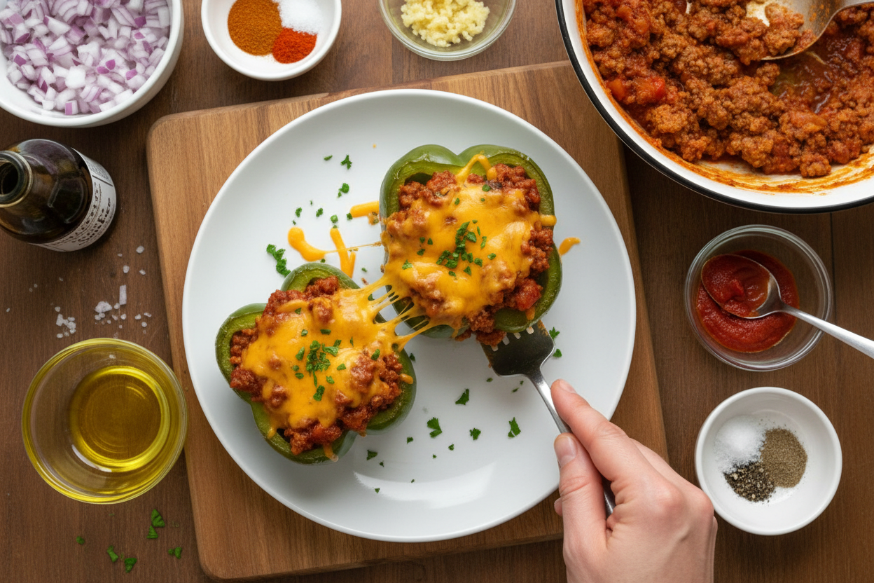 Sloppy Joe Stuffed Bell Pepper Recipe
