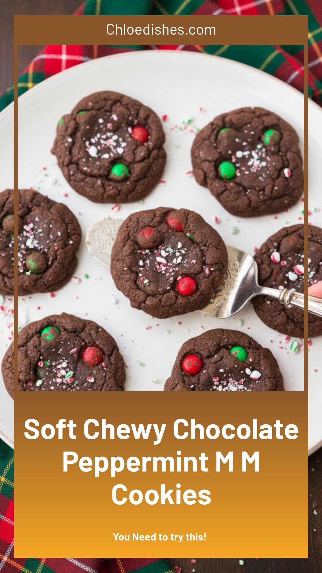 Soft and Chewy Chocolate Peppermint M&M Cookies | Caroline Chambers