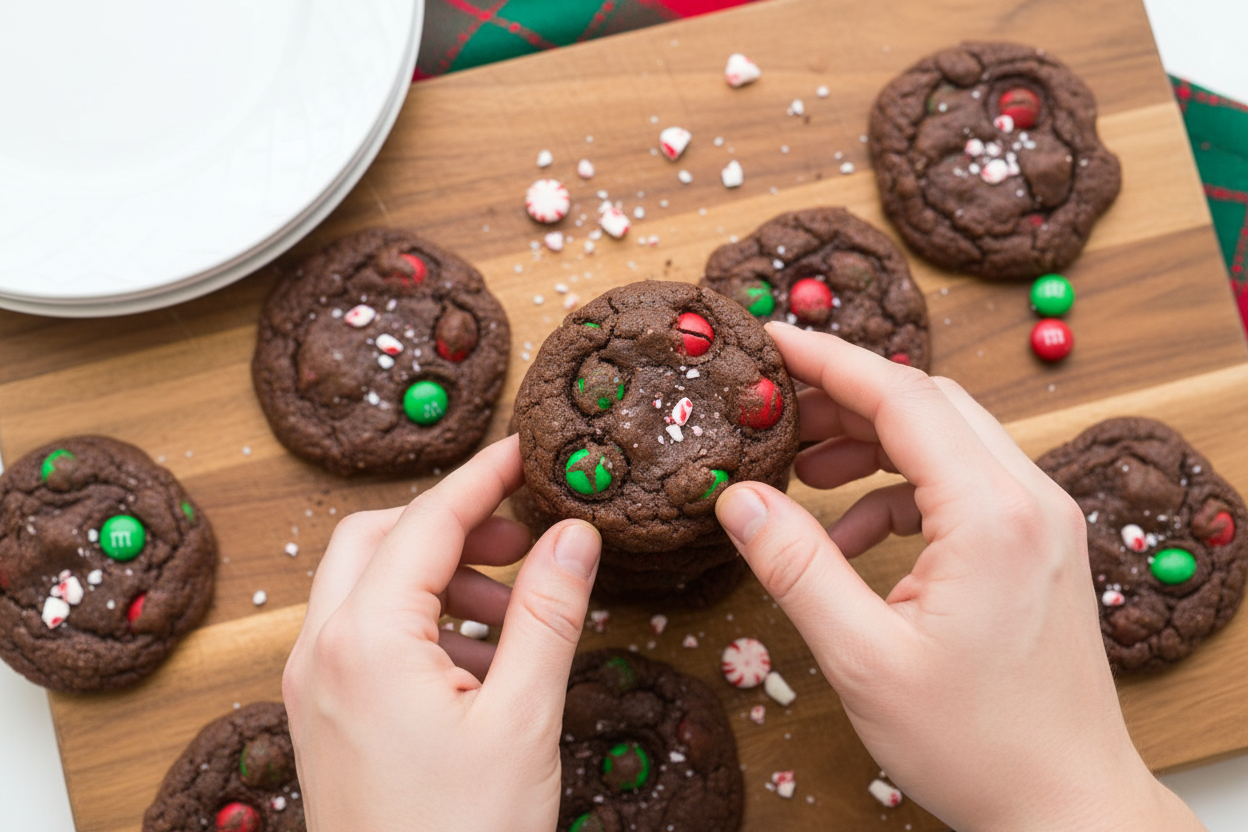 Soft Chewy Chocolate Peppermint M M Cookies