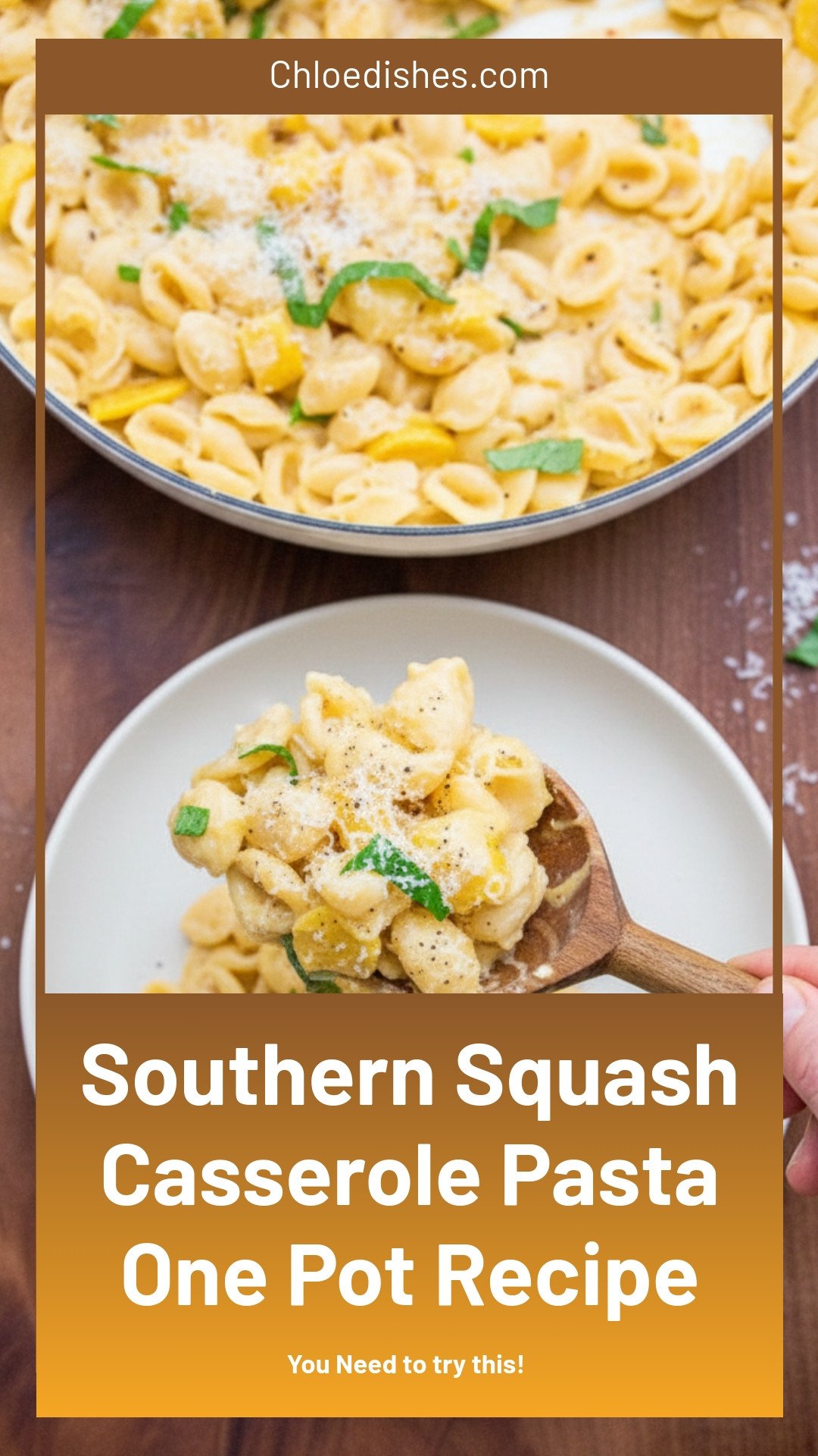 One-Pot Southern Squash Casserole Pasta | Caroline Chambers
