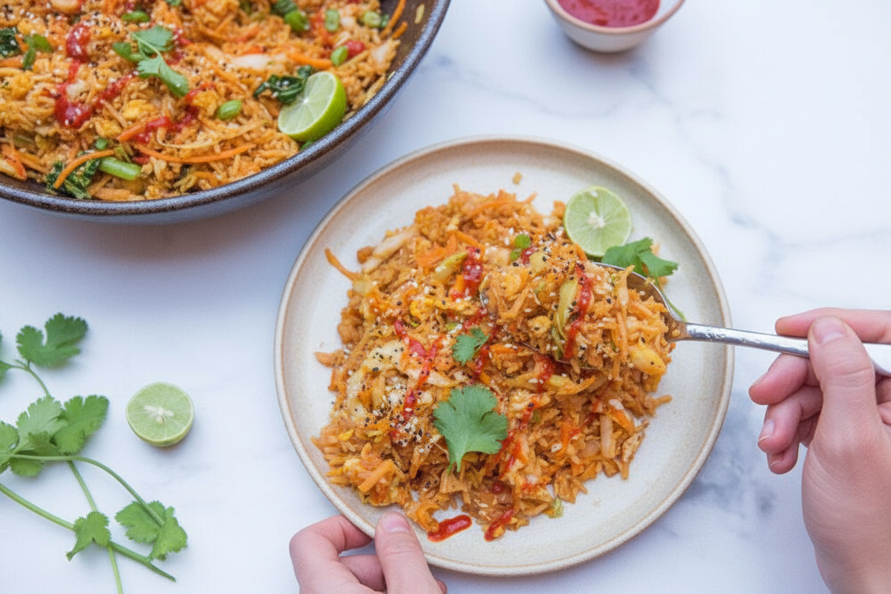 Spicy Peanut Veggie Fried Rice Recipe