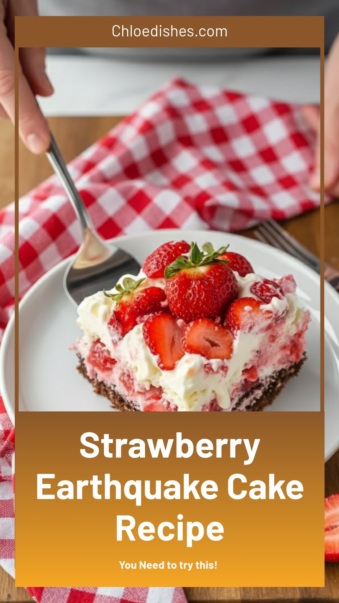 Strawberry Earthquake Cake